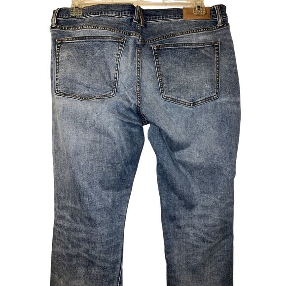 BCBG Max Azria Jeans Women's Size 32 Blue Cuffable Straight Leg Boyfriend Jean - Picture 6 of 8